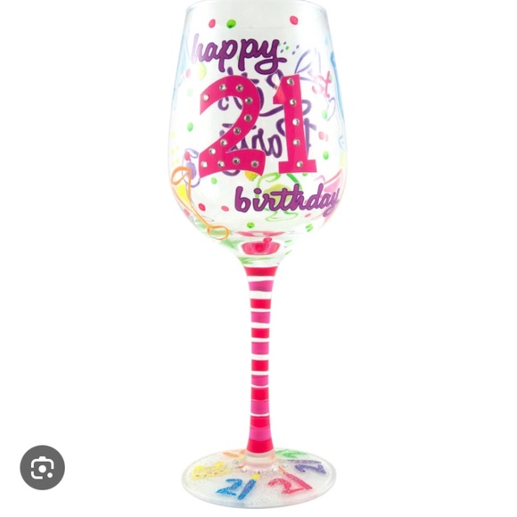 Happy 21st Birthday Wine Glass - Picture 1 of 5